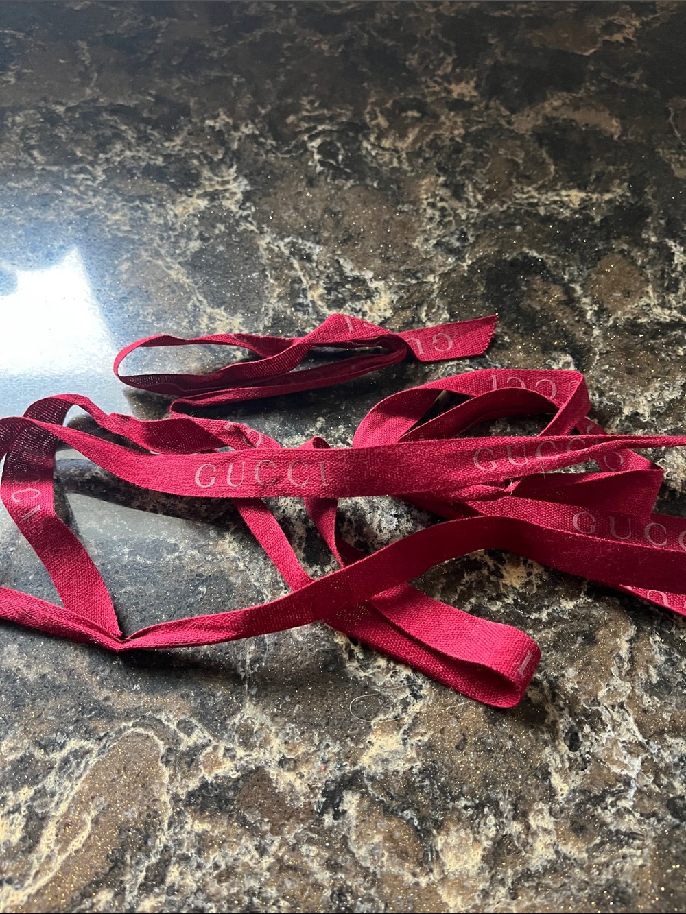 Gucci Deep Red Logo Ribbon straight from Italy